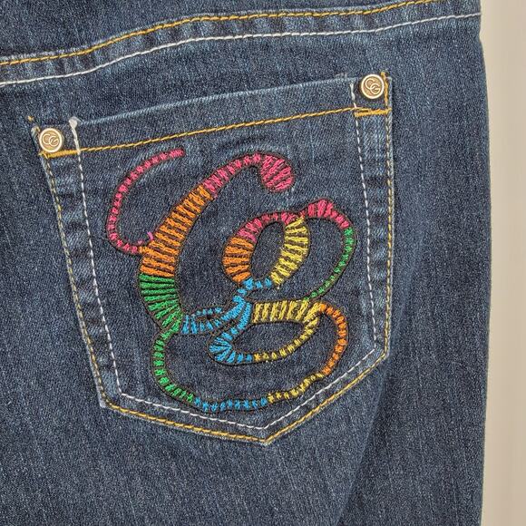 Coogi Jeans Junior 7/8 Embroidered Logo Rainbow Pocket 32x31 Stretch Vintage - Picture 6 of 11